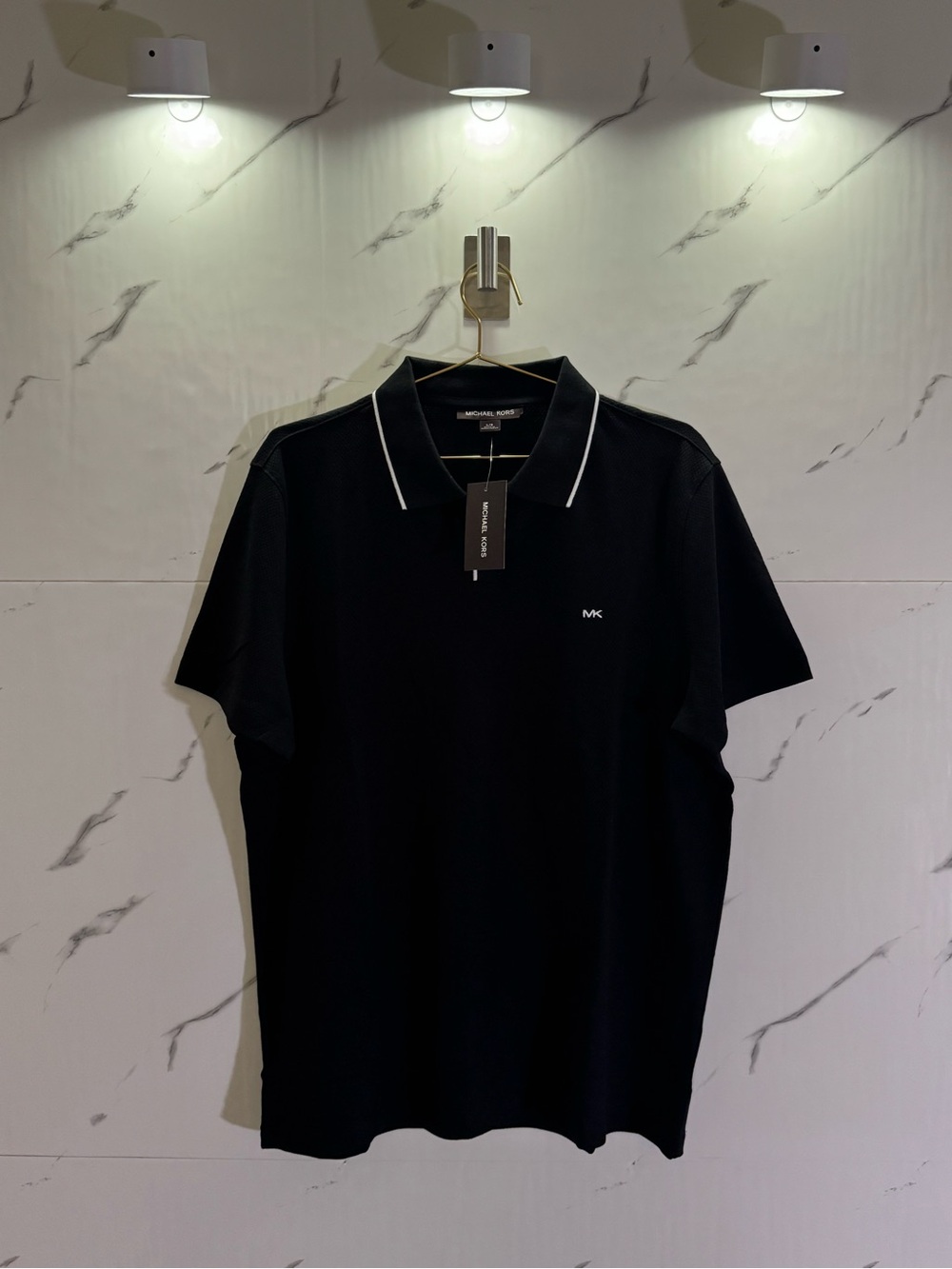 Michael Kors Men’s Black Polo with White Piping